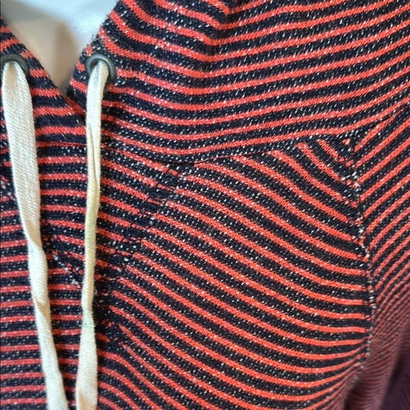 J. Crew Red Hooded Sweatshirt Striped Casual - Picture 2 of 4